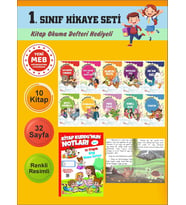 1.Sınıflar İçin Okumayı Sevdiren 10 lu Hikaye Seti 7 (Kitap Okuma Defteri Hediyeli)