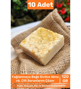 #sabun %100 Doğal Güzel Kokulu El Yüz Saç Cilt Vücut Orijinal Safran Sabunu 120g - 10 Adet