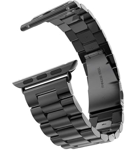 Apple Watch ile Uyumlu Metal Kordon 42mm 44mm 45mm 46mm 49mm (Siyah)
