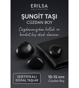 Sertifikalı Doğal Şungit Taşı Kütle 10-15 mm – Cüzdan Boy Enerji ve Bereket Taşı (Çok Renkli)