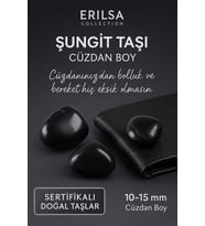 Sertifikalı Doğal Şungit Taşı Kütle 10-15 mm – Cüzdan Boy Enerji ve Bereket Taşı (Çok Renkli)