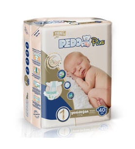 Pedo Plus Bebek Bezi Beden:1 (2-5KG) Yeni Doğan 40 Adet Jumbo Pk