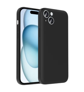 Apple iPhone 15 Plus Uyumlu Kılıf Kamera Korumalı Kartlık Hazneli Zore Vitra Kapak (Siyah)