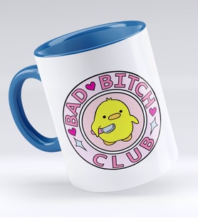 Bk Gift Bad Bitch Club Tasarımlı Mavi Kupa Bardak - Model 1