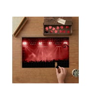Kırmızı Gece Kulübü Işıkları Dans Eden İnsanlar Tasarımı 240 parça Ahşap Puzzle Ahşap Kutuda MP00114
