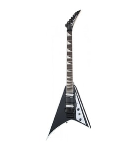 Jackson 2910137572 JS Series Rhoads JS32 Elektro Gitar (Black with White Bevels) Egzotik Klavye, Köpekbalığı Dişi İşlemeler ve Floyd Rose Tremolo