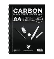 ESMO CR 97618 CLAIREFONTAINE CARBON BLACK A4 YANDAN SPİRALLİ SİYAH ÇOK AMAÇLI ÇİZİM BLOK 120gr 20yp