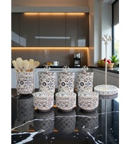 Çeyiz Seti - 103 Ceramic Desen Mutfak Seti Gümüş