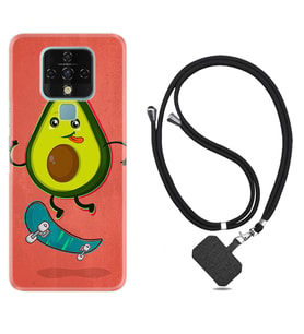 Tecno Camon 16 18P Pova Kılıf Boyun Askılı Silikon Avokado Skate 1741