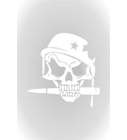 Asker Kuru Kafa Oto Sticker Beyaz 15 Cm