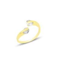 Gümüş altın yaldızlı  zirkon taşlı üstten ayarlamalı yüzük SGTL11815GOLD (Rose)