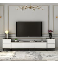 TV Sehpası Kozan Set Beyaz Siyah Mermer Desen 260 cm