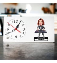 En Başarılı DJ Müzisyen Kadın Karikatürlü Masa Saati