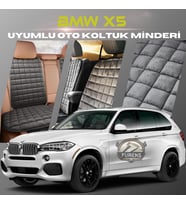 Bmw X5 Antrasit Renk Tay Tüyü Cepli & Terletmez Sırtlı Oto Koltuk Minder Seti - Koltuk Koruma Kılıfı (ÖN & ARKA TAM SET)
