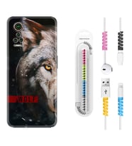 General Mobile GM 21 Pro GM 22 Pro Plus Kılıf Kablo Koruma Spiral Silikon Wolf Eyes 1758