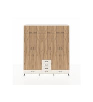 Hyperion Dolap 6 Raflı 6 Çekmeceli 4 Askılı 220x44x243 Aytaşı-Çam/Aytaşı