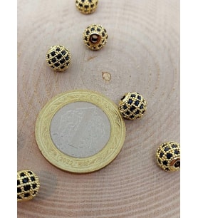 Sarı Metal Zirkon Taş Ara Malzeme 8mm/3adet (45600)