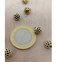 Sarı Metal Zirkon Taş Ara Malzeme 8mm/3adet (45600)