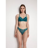 Yeşil Destekli Slip Külotlu Dantelli Sütyen Takımı 4007