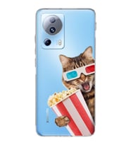 PrintiFy Xiaomi Mi 13 Lite ile Uyumlu 1mm Slim Fit Kedi 1 050b Baskılı Şeffaf  Kılıf