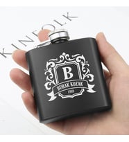 Doğum Günü Hediyesi içki Matarası 6 Oz Siyah
