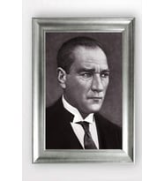 Gümüş Çerçeveli Atatürk Tablo cv833