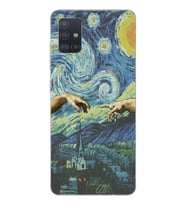 Samsung Galaxy A51 Uyumlu Sanatsal Vintage Desenli Şeffaf Telefon Kılıfı