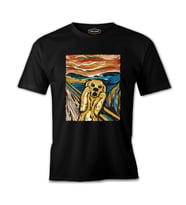 Golden Retriever in Scream Siyah Erkek Tshirt