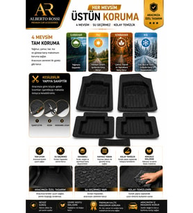 AUDİ A4 Sedan 2015 Model Uyumlu ALPİNEX SİYAH 5D Havuzlu Paspas Yumuşak Kaymaz Taban