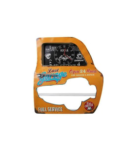Dekoratif Garage Temalı Sarı Araba Kapısı Araba Kapısı Duvar Rafı