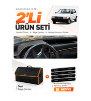 e-biz FIAT UNO 60,70 (1983-1995) Uyumlu Torpido Örtüsü + Deri Çanta - Siyah-Kahverengi - FI019