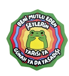 Beni Mutlu Eden Şeylerin Baskılı Ahşap Bardak Altlığı