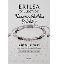 Sertifikalı Yaratıcılık Akış Enerji Bilekliği - Kristal Kuvars ve Terahertz Doğal Taş 4 mm (Çok Renkli)