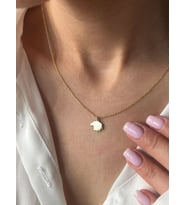 Kişiye Özel 925 Ayar Gümüş Minimal Şık Kartal Kafası Model Kolye (Gold)