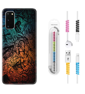 Samsung A02S A03S A10 A12 A13 A21S A22 Kılıf Kablo Koruma Spiral Silikon İşaretler Tuval 1716