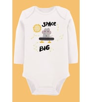Organik Baskılı Pamuklu Unisex Bebek Body UZUNKOLE102