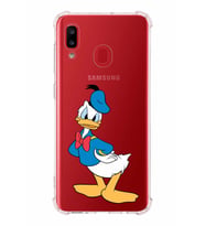 Samsung Galaxy A20  Köşe Korumalı Antişok Kapak Donald Duck Tasarımlı Şeffaf  Kılıf