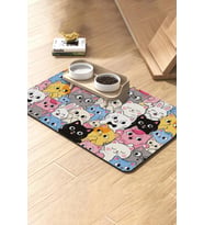 MAtGo Pati Kedi Köpek Beslenme Matı 50x70cm Su Geçirmez Mama Kabı Altlığı Paspası Şaşkın Patiler