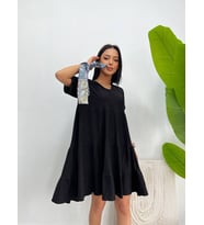 Witch Collection V Yaka Salaş Viskon Elbise