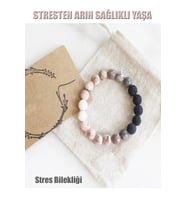 DoğalTaş Stres  Tılsım Bilekliği ( Pembe Kuvars - Lav - Jasper )