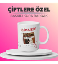 Kişiye Özel Sevgili Fotoğraflı Bardak – Siyah Beyaz / Renkli Tasarım  Özel Mesajlı Hediye Kupa  Giz Hanım