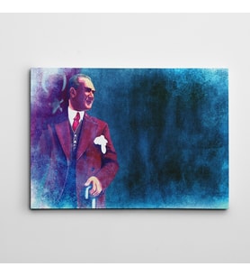 Atatürk ve Bayrak Kanvas Tablo