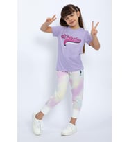 U.S. Polo Assn 1070 Batik Desenli Kız Çocuk İkili Takım (Lila)