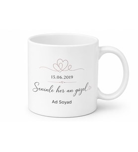 Kişiye Özel Tarih Mesaj Gizli Anlam Romantik Kupa Bardak Hediye