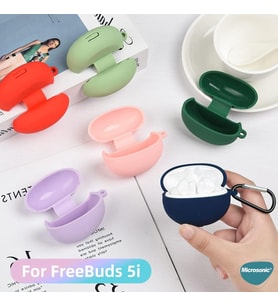 Huawei FreeBuds 6i Mat Silikon için Kılıf Kırmızı [FreeBuds 6i ile Uyumlu Kılıf - Kırmızı]