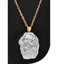 Sertifikalı Ham İşlenmemiş Kristal Kuvars Taşı Kolye - 24k Altın Kaplama (Çok Renkli)
