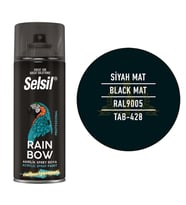 Selsil Rainbow Akrilik Sprey Boya MAT SİYAH 400 ml. - RAL9005