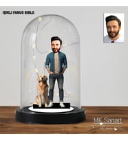 Sevimli Dostlar Temalı Karikatür Fanus: Ev Dekorasyonu için Benzersiz ve Özel Tasarım Hediye Fikirleri, Hayvansever Hediyesi, Kangal İle Tasarım
