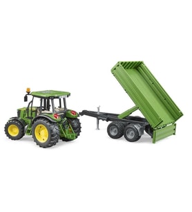 Bruder John Deere 5115M Traktör Ve Römork - BR02108 Detaylı Oyuncak Araç 58.5x12.7x16 cm