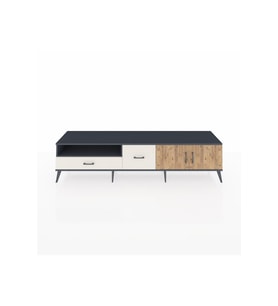 Hyperion TV Ünitesi 2 Raflı 2 Çekmeceli 2 Kapaklı 220x44x51 Antrasit-Çam/Aytaşı